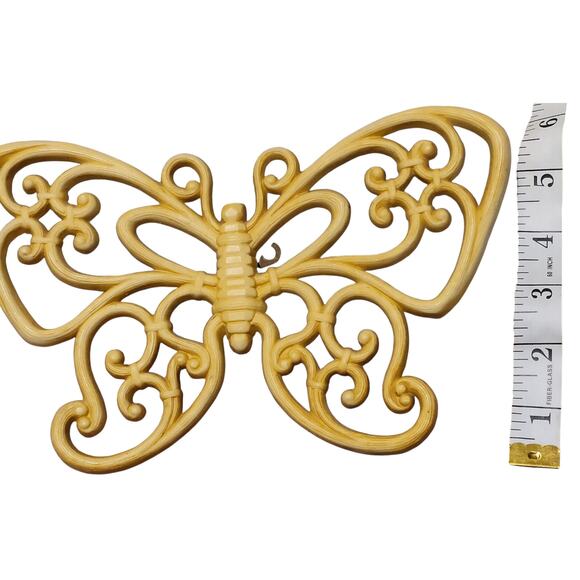 Homco Set of 3 Vintage Brown Syroco 70's Butterflies Wall Decor MCM Made In USA - Picture 8 of 12